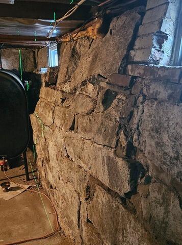 Foundation Wall Stabilization in Concord, NH - Before Photo