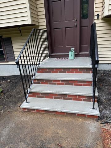Sinking Precast Stair Replacement and Stabilization in Derry, NH