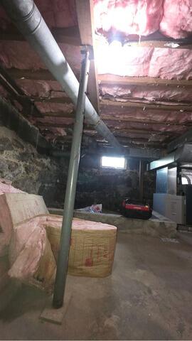 Basement Support Post Replacement in Wilton, NH - Before Photo