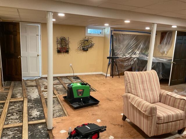 Finished Basement Waterproofing Repair in Andover, MA