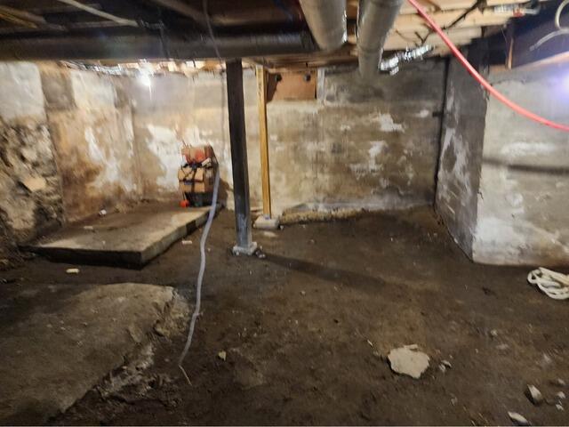 Radon Mitigation and Home Air Quality Improvement in Hollis, NH - Before Photo