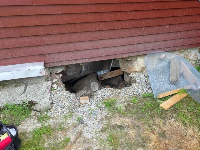 Foundation Wall Restoration in Contoocook, NH - Before Photo