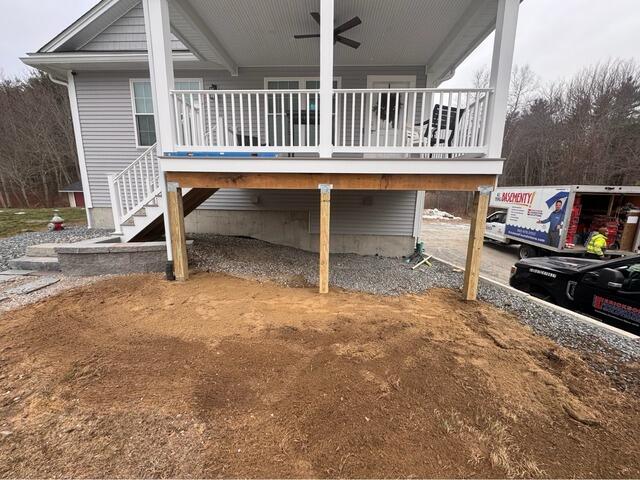 Deck Stabilization with Helical Piers in Raymond, NH
