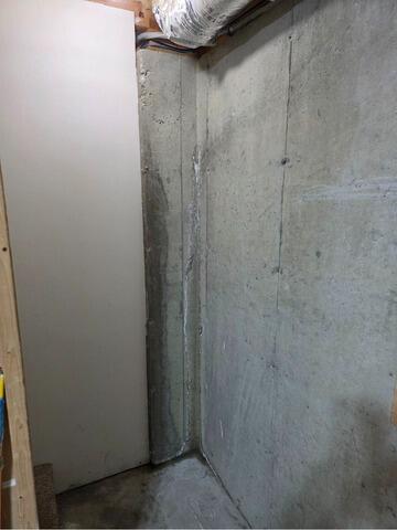 Basement Crack Repair in New Boston, NH - Before Photo