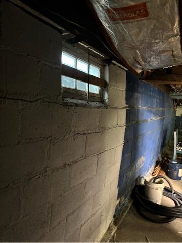 Foundation Wall Stabilization in Methuen, MA - Before Photo