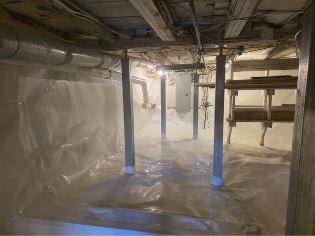 Crawl Space Encapsulation and Floor Support in Gloucester, MA - After Photo