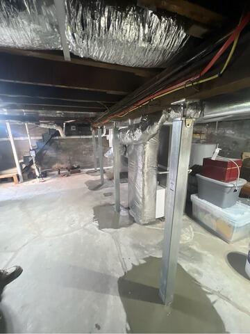 Basement Support Post Replacement in Westford, MA - After Photo