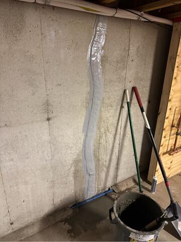 Waterproofing a Foundation Wall Crack in North Reading, MA - After Photo