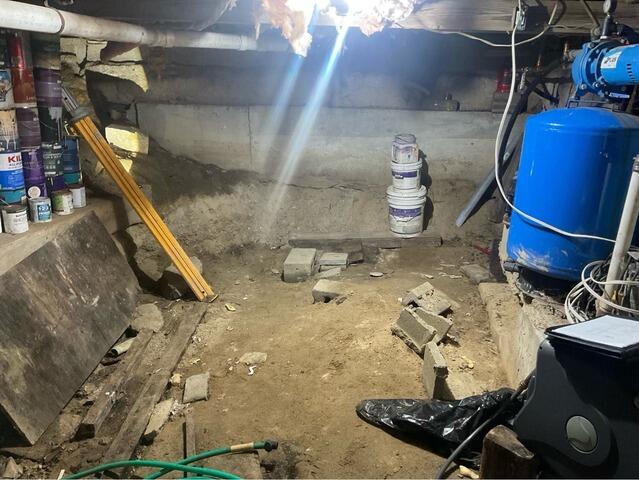 Failed Basement Dig Out Repair in Tyngsboro, MA - Before Photo