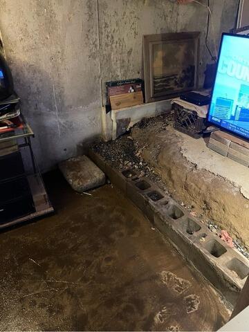Wet Basement During Rainstorms in Ipswich, MA - Before Photo