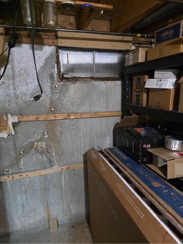 New Basement Window in Westford, MA - Before Photo