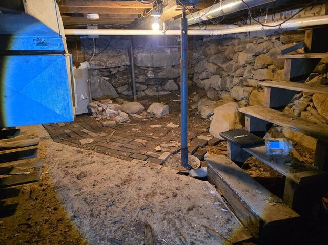 Fieldstone Wall Coating in Barrington, MA - Before Photo