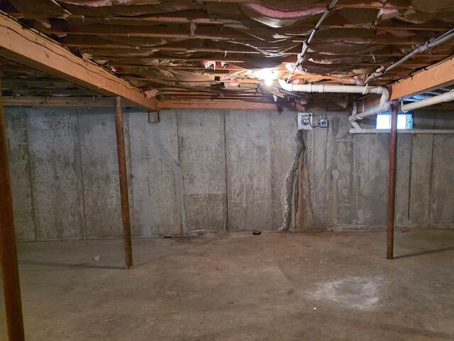 Basement Crack Repair for Home Sale in Brentwood, NH - Before Photo