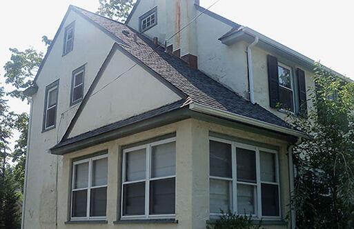 Larchmont, NY Siding Replacement - CertainTeed Vinyl Shake in Classic Grey - Before Photo
