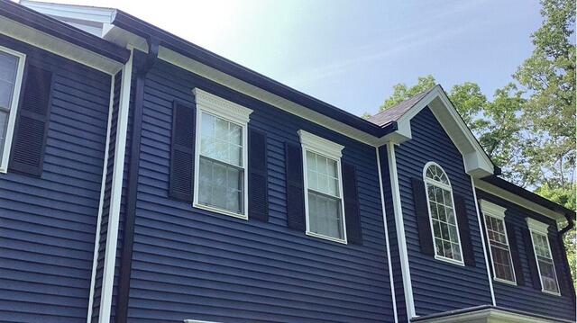 Stylish Black Gutter Shutter Adds Curb Appeal in North Branford, CT