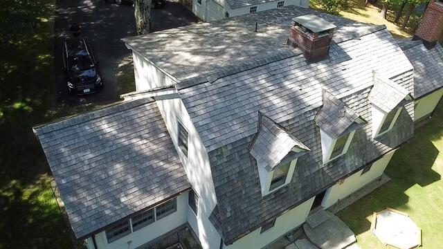 Old Cedar Shake to New Metal Roof in Bridgewater, CT - Before Photo