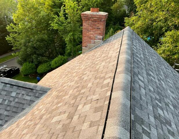 Roof Replacement with IKO Dynasty Summit Gray Shingles in Greenwich, CT - Before Photo