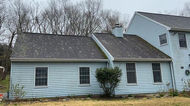 Bethany, CT Roof Replacement - Lichen and Algae Growth - Before Photo