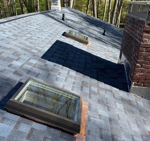 Roof Replacement, Chimney Flashing and Skylights, Danbury, CT - After Photo