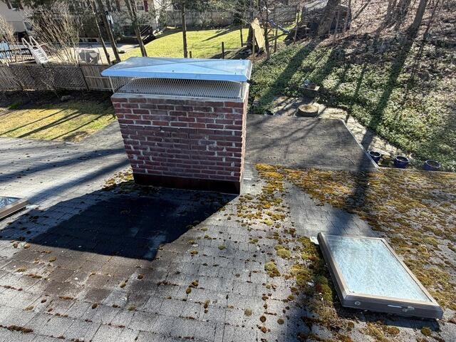 Roof Replacement, Chimney Flashing and Skylights, Danbury, CT - Before Photo