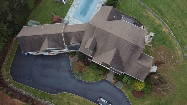 Wilton CT Roof Replacement - IKO Dynasty Driftshake Shingles - Before Photo