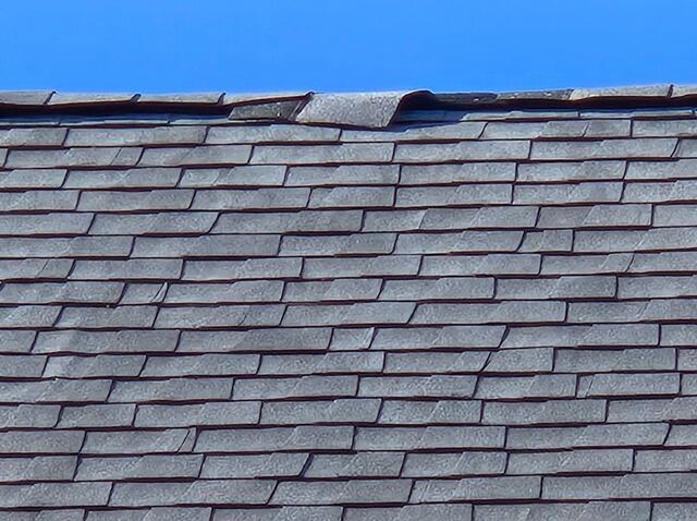 Roof Repair. Loose Ridge Cap, Beacon Falls CT - Before Photo