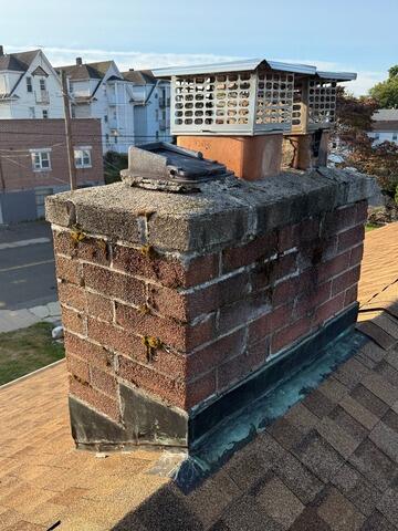 Leaking Chimney Repair in Bridgeport, CT - Before Photo