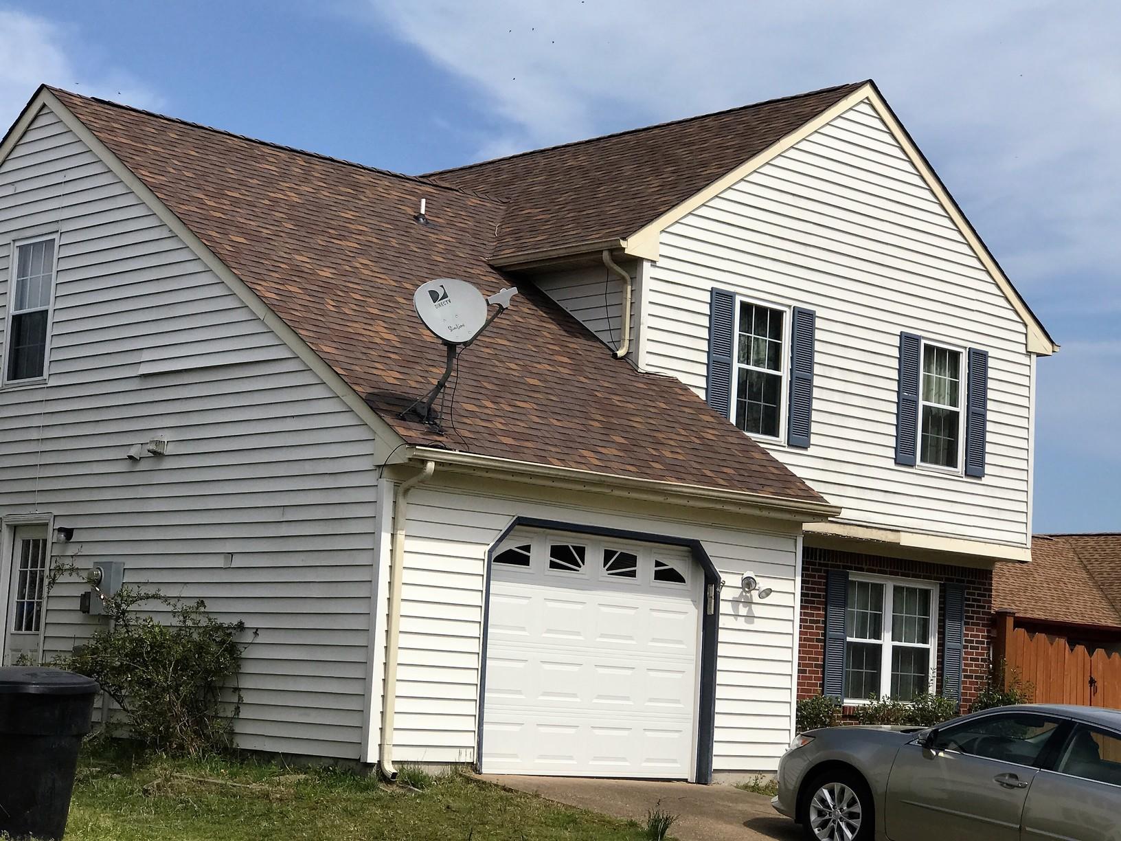 Premier Roofing & Siding Contractors Before & After Photo Set Roof, Siding, Trim, Gutter, and