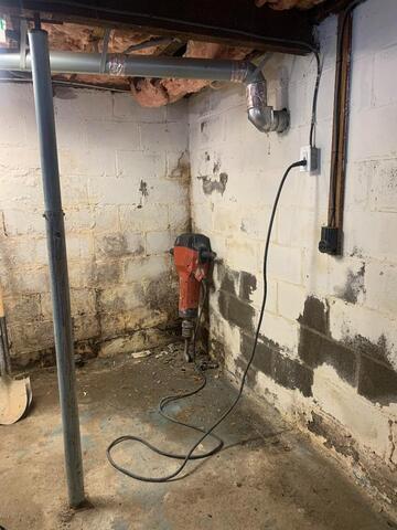 Combating Water in a Basement with the TripleSafe Sump Pump in Cornwall on Hudson, NY - Before Photo