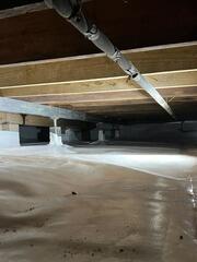Unlevel Floors and Moisture Problems Solved with SmartJacks and Crawl Space Encapsulation in Bixby, OK (74008)
