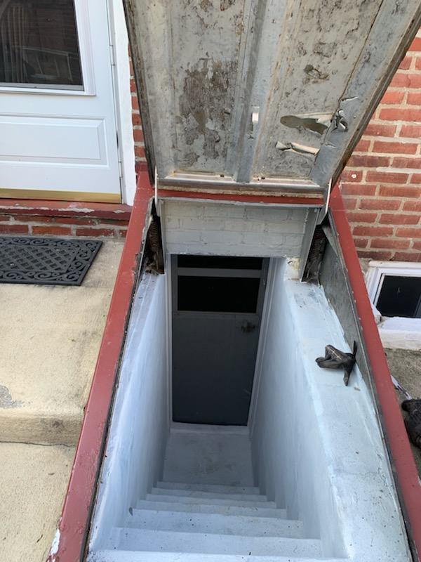 Steelway Cellar Doors Before & After Photo Set Angle Cellar Door