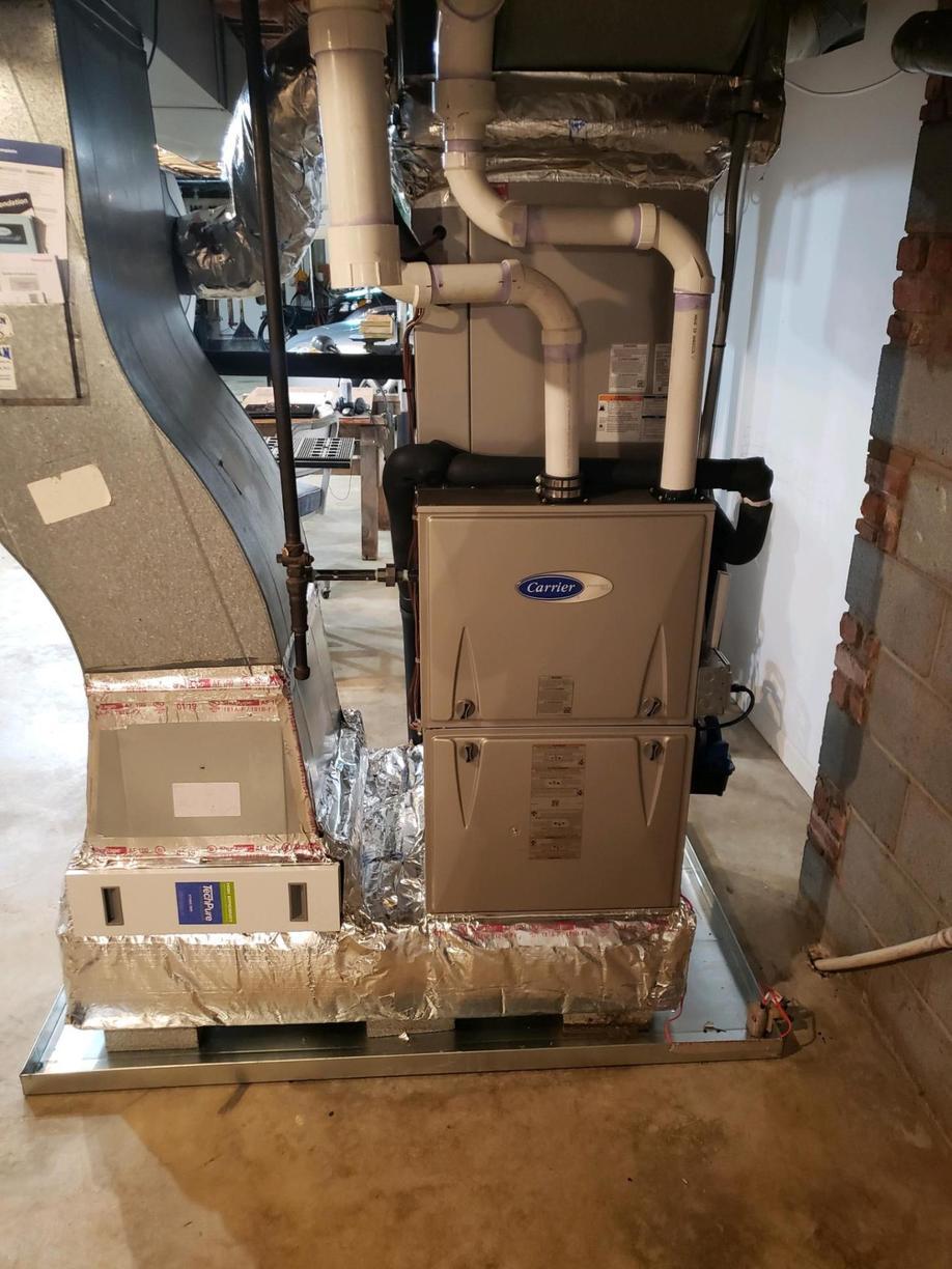 Logan Home Energy Services Before & After Photo Set Furnace Replacement in Winston Salem, NC
