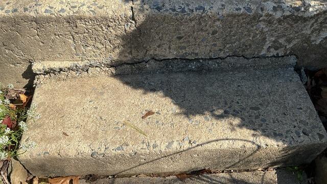 Cracked front concrete step in Brandy Station, VA - Before Photo