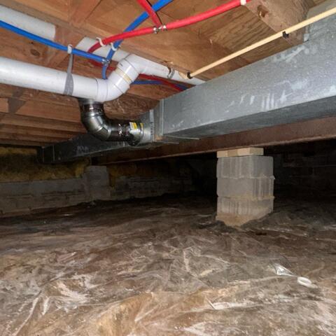 Crawl Space Encapsulation and Sagging floor repair in Derwood, MD - Before Photo