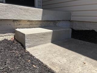 Sunken Concrete Step Repair in Stephens City, VA