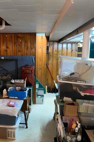 Basement Finishing & Wall Stabilization in West Lafayette, IN - Before Photo