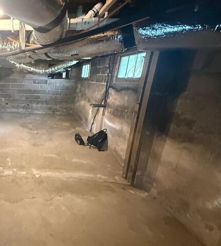 Basement Waterproofing in Rockville, IN - Before Photo