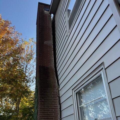 From Shifting to Secure: Hannah's Chimney Stabilization in Fort Wayne - Before Photo