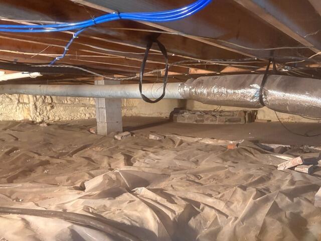 Crawl Space Vapor Barrier Replacement in Silver Lake, IN - Before Photo