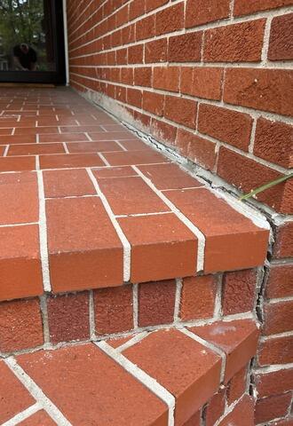 Foundation Repair on Front Porch in Columbia City, IN - Before Photo