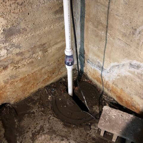 Basement Waterproofing and Moisture Control in Elwood - Before Photo