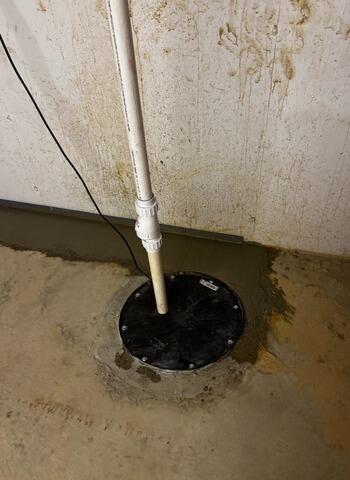 Basement Sump Pump Replacement in Waynetown, IN - Before Photo