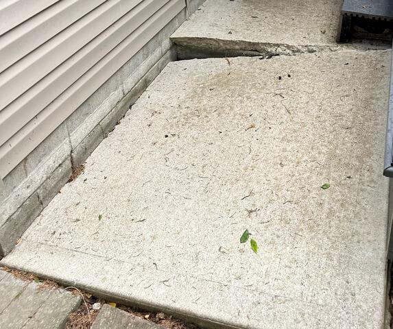 Sinking Concrete Repair in Coatesville, IN - Before Photo