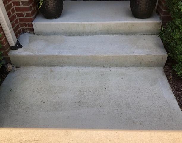 Concrete Front Porch Leveling in Greenfield, IN - Before Photo