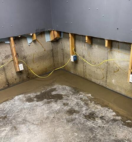 Basement Waterproofing  a Finished Basement in Lizton, IN - After Photo