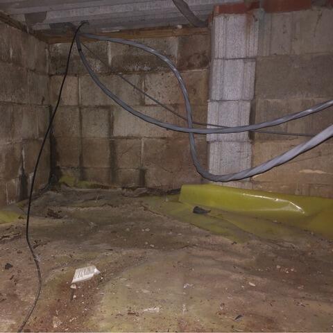 Crawl Space Encapsulation and Drainage System Installation in Noblesville - Before Photo