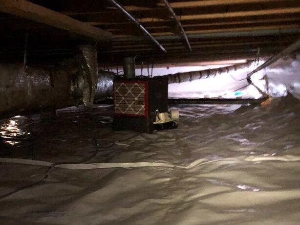 Crawl Space Encapsulation and Moisture Control in New Palestine - After Photo