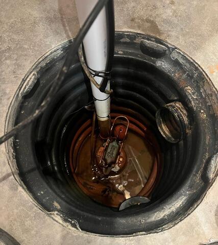 Basement Sump Pump Replacement in Auburn, IN - Before Photo