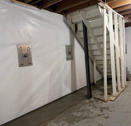 Basement Waterproofing and Wall Stabilization in Laotto, IN - After Photo