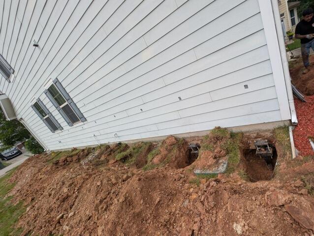 Helical Pier Installation for Foundation Stabilization - Cary, NC - Before Photo